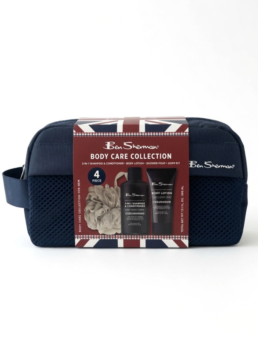 Ben Sherman Cedarwood Body Care 4pc Gift Set Navy Dopp Kit Toiletry Bag NWT